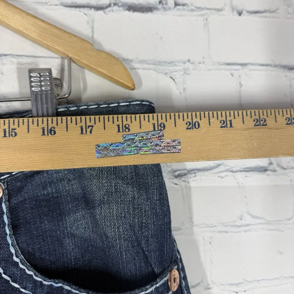 True Religion Johnny Super T Row Seat Jeans Men 38x34 Dark Wash Straight Denim